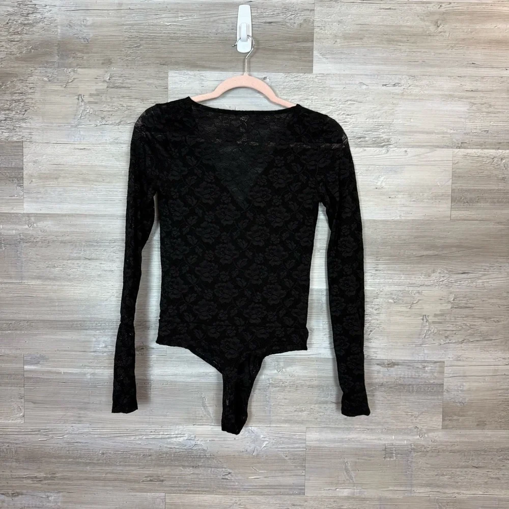 Intimately Free People Black Lace Bodysuit